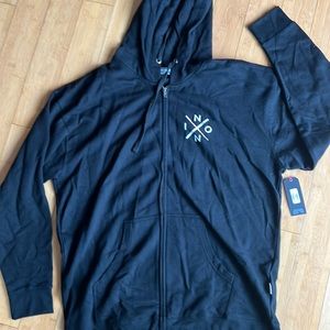 Nixon XXL black hooded zipper sweatshirt